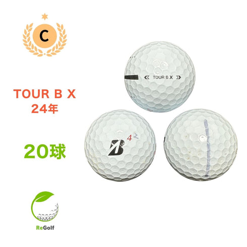 【中古】 【送料無料】 ロストボール ブリヂストン ツアーB TOUR B X ホワイト 2024年モデル 20球 Cランク ゴルフボール リゴルフ